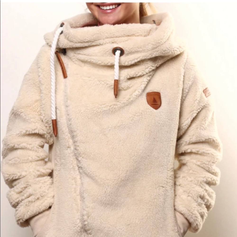 Wanakome Bliss Sherpa Ivory Hoodie